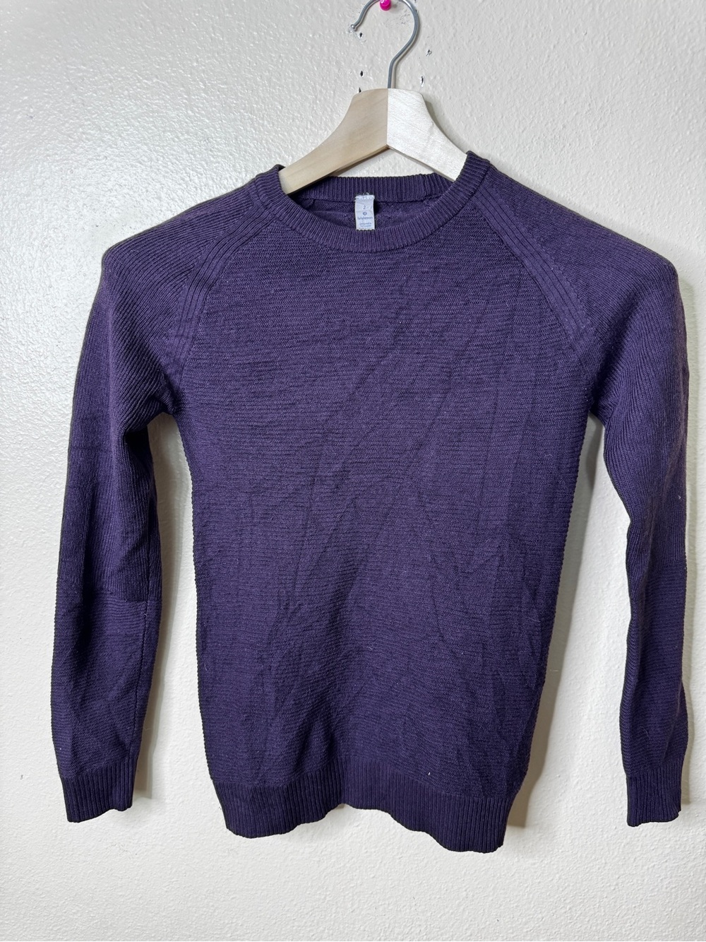 Lululemon Sweater Womens 2 Purple Merino Wool Crewneck